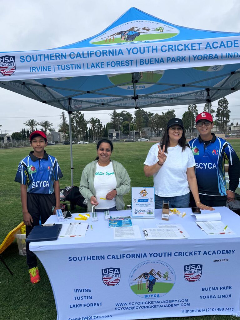 SCYCA info booth at Chak De SoCal Saahas Youth Cricket Event