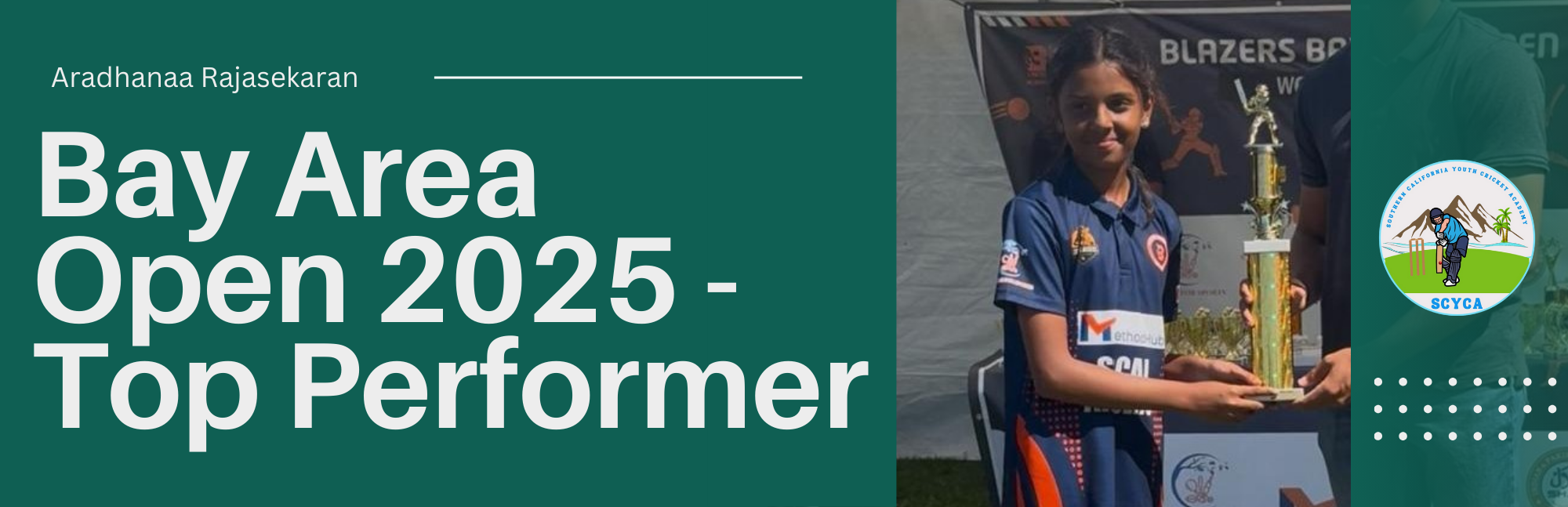 SCYCA’s Aradhanaa Rajasekaran is Top Performer at Blazers Bay Area Open 2025